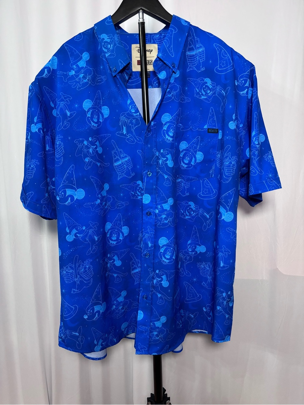Disneys RSVLTS Fantasia Men's Blue Short-Sleeve Button-Down Shirt